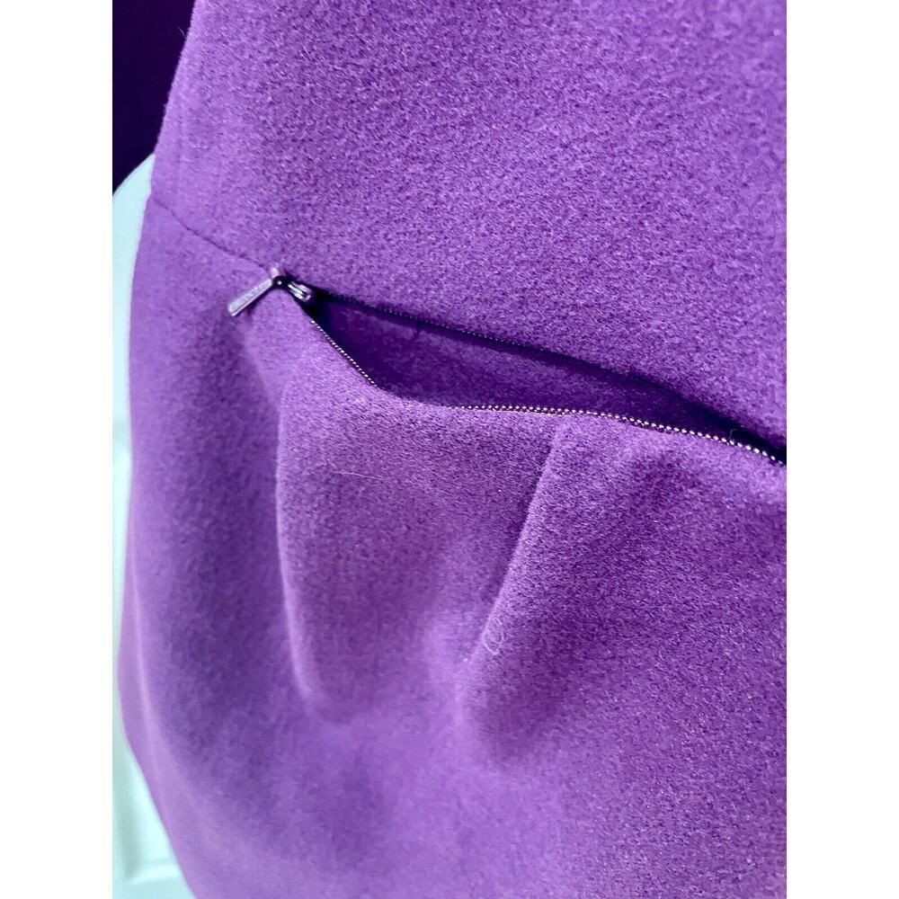JH COLLECTION COAT 3/4 PEACOAT CROPPED CRANBERRY PURPLE SZ 1X MINIMALIST CHIC - Picture 5 of 11